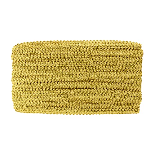 Mandala Crafts Gimp Braid Trim Roll French Braided Trim Ribbon Gold Trim for Sewing Decorative Gold Fabric Trim by The Yard for Curtain Trim Flat Upholstery Trim