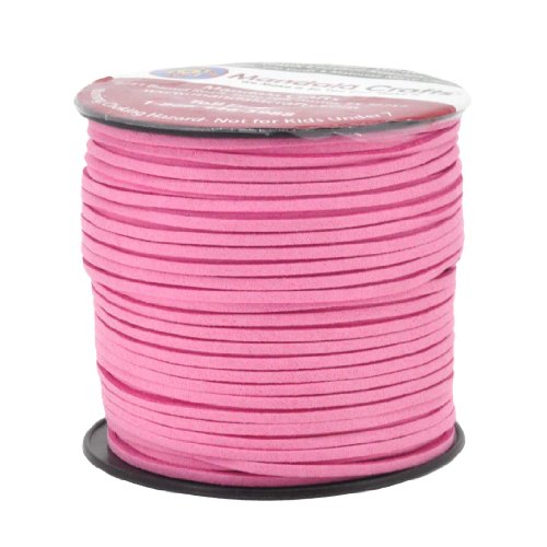 Mandala Crafts 2.65mm Faux Suede Cord - Flat Vegan Leather Cord for Jewelry Making Beading - Micro Fiber Leather String Cord Leather Lace for Leather Lacing Necklace Bracelet