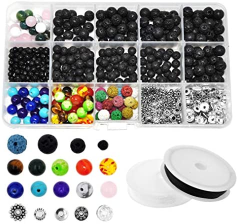 Lava Stone Bead Set for Essential Oil Jewelry
