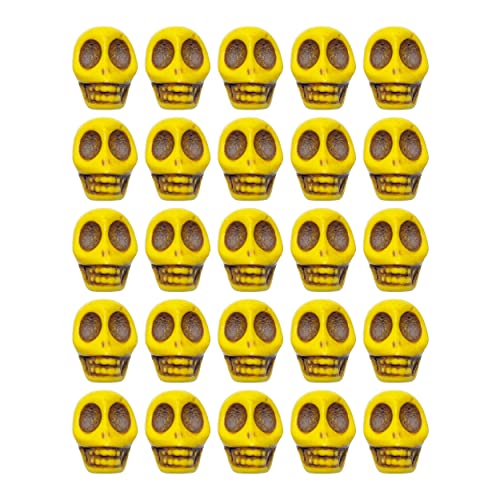 Mandala Crafts Howlite Carved Skull Beads for Jewelry Making Skull Charms - Small Skulls for Crafts - Bulk Skeleton Beads Skull Head Beads for Bracelet Spacer Necklace