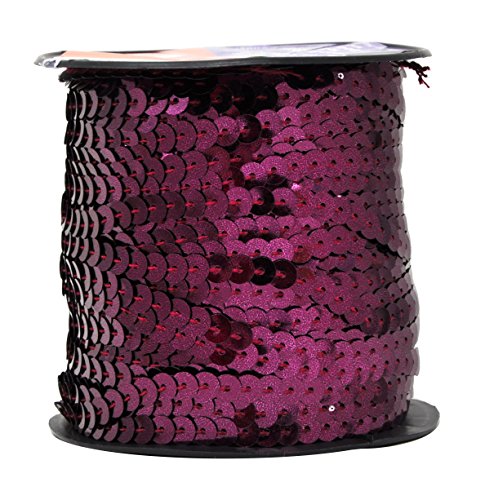 Mandala Crafts Flat Sequin Strip Trim on Strings for Crafts, Fringe, and Sewing; 100 Yard Roll