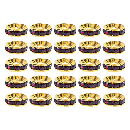 Mandala Crafts Rondelle Spacer Beads for Jewelry Making Faceted Rhinestone Beads Crystal Rondelle Beads for Jewelry Making Bracelet Necklace