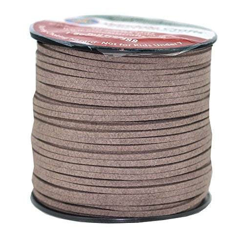Mandala Crafts 2.65mm Faux Suede Cord - Flat Vegan Leather Cord for Jewelry Making Beading - Micro Fiber Leather String Cord Leather Lace for Leather Lacing Necklace Bracelet