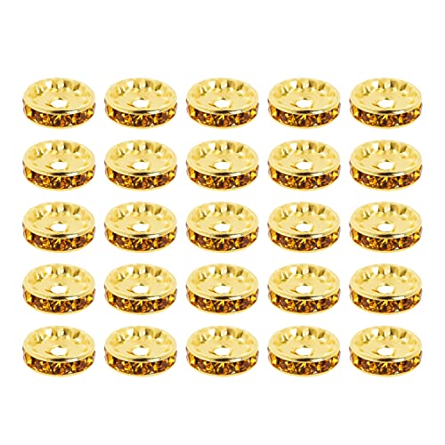 Mandala Crafts Rondelle Spacer Beads for Jewelry Making Faceted Rhinestone Beads Crystal Rondelle Beads for Jewelry Making Bracelet Necklace