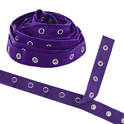 Mandala Crafts Metal Snap Tape for Sewing by Yard - Cotton Snap Button Trim Baby Snaps for Sewing - Fastener Button Strips Snap Tape for Baby Clothes 3 Yards Snap Tape