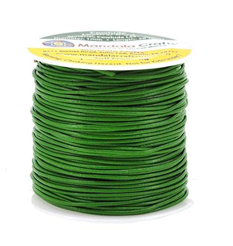 Mandala Crafts Round Cowhide Genuine Leather String Cord, Natural Rawhide Rope for Jewelry Making, Kumihimo Braiding, Shoelaces