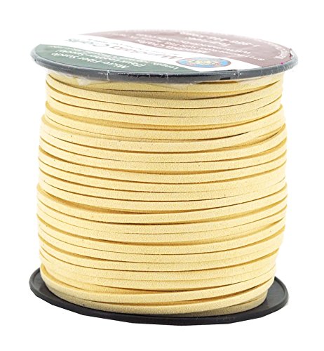Mandala Crafts 2.65mm Faux Suede Cord - Flat Vegan Leather Cord for Jewelry Making Beading - Micro Fiber Leather String Cord Leather Lace for Leather Lacing Necklace Bracelet