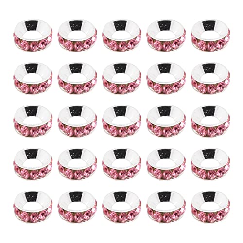 Mandala Crafts Rondelle Spacer Beads for Jewelry Making Faceted Rhinestone Beads Crystal Rondelle Beads for Jewelry Making Bracelet Necklace