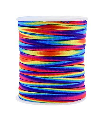 Mandala Crafts Soft Elastic Cord from Spandex Nylon Fabric for Jewelry Making, Sewing, and Crafting