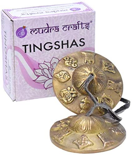 Meditation Bell - Tingsha Cymbals with Straps - Meditation Chime Tibetan Bell for Healing Yoga Meditation in a Box  8 Auspicious Signs