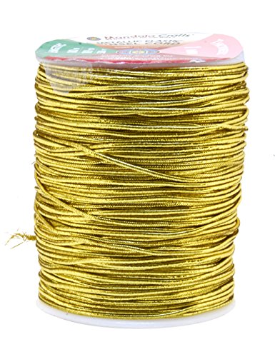 Mandala Crafts Metallic Cord Tinsel String Rope for Ornament Hanging, Decorating, Gift Wrapping, Crafting