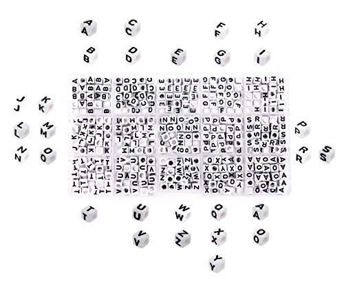 Black on White Alphabet Pony Bead Set for Bracelet