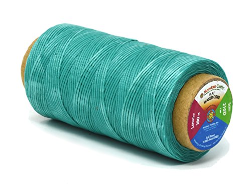 Flat Waxed Thread for Leather Sewing - Leather Thread Wax String Polyester Cord for Leather Craft Stitching Bookbinding by Mandala Crafts