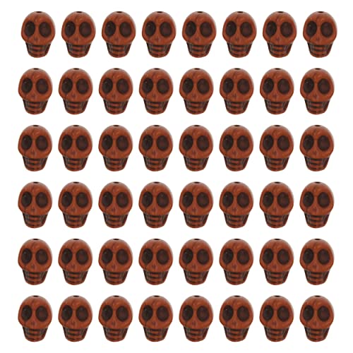 Mandala Crafts Howlite Carved Skull Beads for Jewelry Making Skull Charms - Small Skulls for Crafts - Bulk Skeleton Beads Skull Head Beads for Bracelet Spacer Necklace