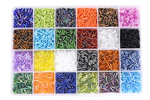 Mandala Crafts Glass Seed Beads for Jewelry Making Mini Glass Beads for Bracelets Waist Beads - Small Pony Beads Kit Bulk Beading Supplies for Crafts