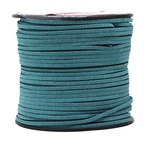 Mandala Crafts 2.65mm Faux Suede Cord - Flat Vegan Leather Cord for Jewelry Making Beading - Micro Fiber Leather String Cord Leather Lace for Leather Lacing Necklace Bracelet