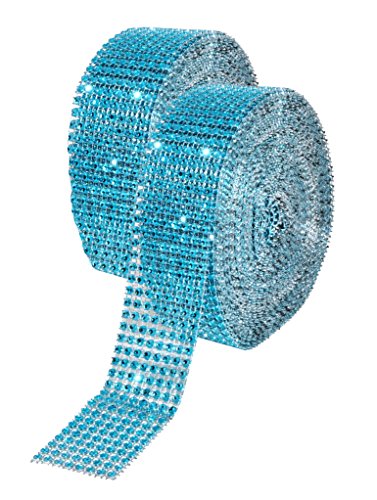 Turquoise Crystal Mesh Ribbon Roll for Party