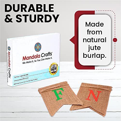 Mandala Crafts Burlap Feliz Navidad Banner for Feliz Navidad Decorations Outdoor Indoor - Feliz Navidad Sign Spanish Christmas Bunting Garland for Mexican Christmas Decorations