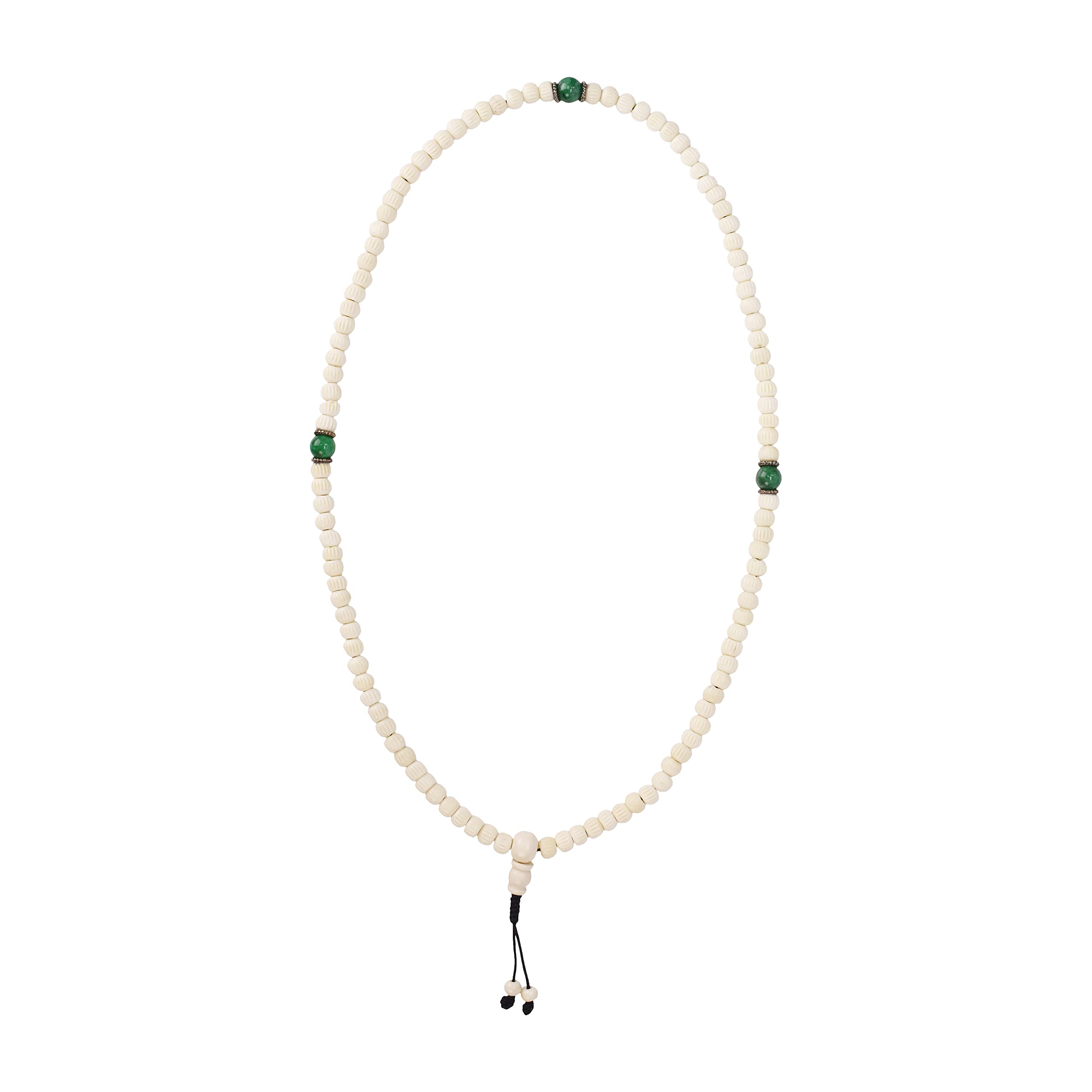 Mandala Crafts 108 Tibetan Buddhist Prayer Beads for Men Women - Yak Bone Mala Beads Necklace for Mala Meditation Beads Yoga Beads