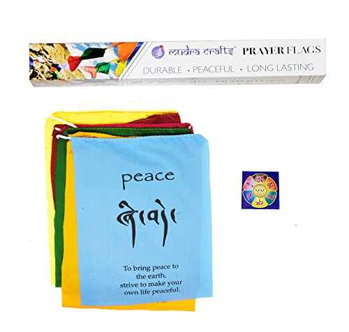 Tibetan Prayer Flag, Himalayan Lungta Windhorse Hanging Banner on a String for Decoration