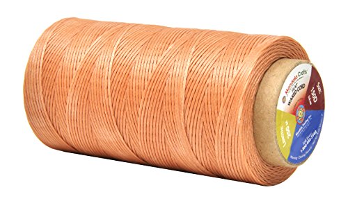 Flat Waxed Thread for Leather Sewing - Leather Thread Wax String Polyester Cord for Leather Craft Stitching Bookbinding by Mandala Crafts