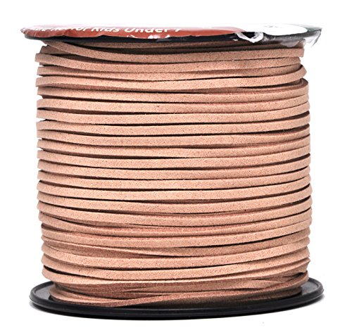 Mandala Crafts 2.65mm Faux Suede Cord - Flat Vegan Leather Cord for Jewelry Making Beading - Micro Fiber Leather String Cord Leather Lace for Leather Lacing Necklace Bracelet