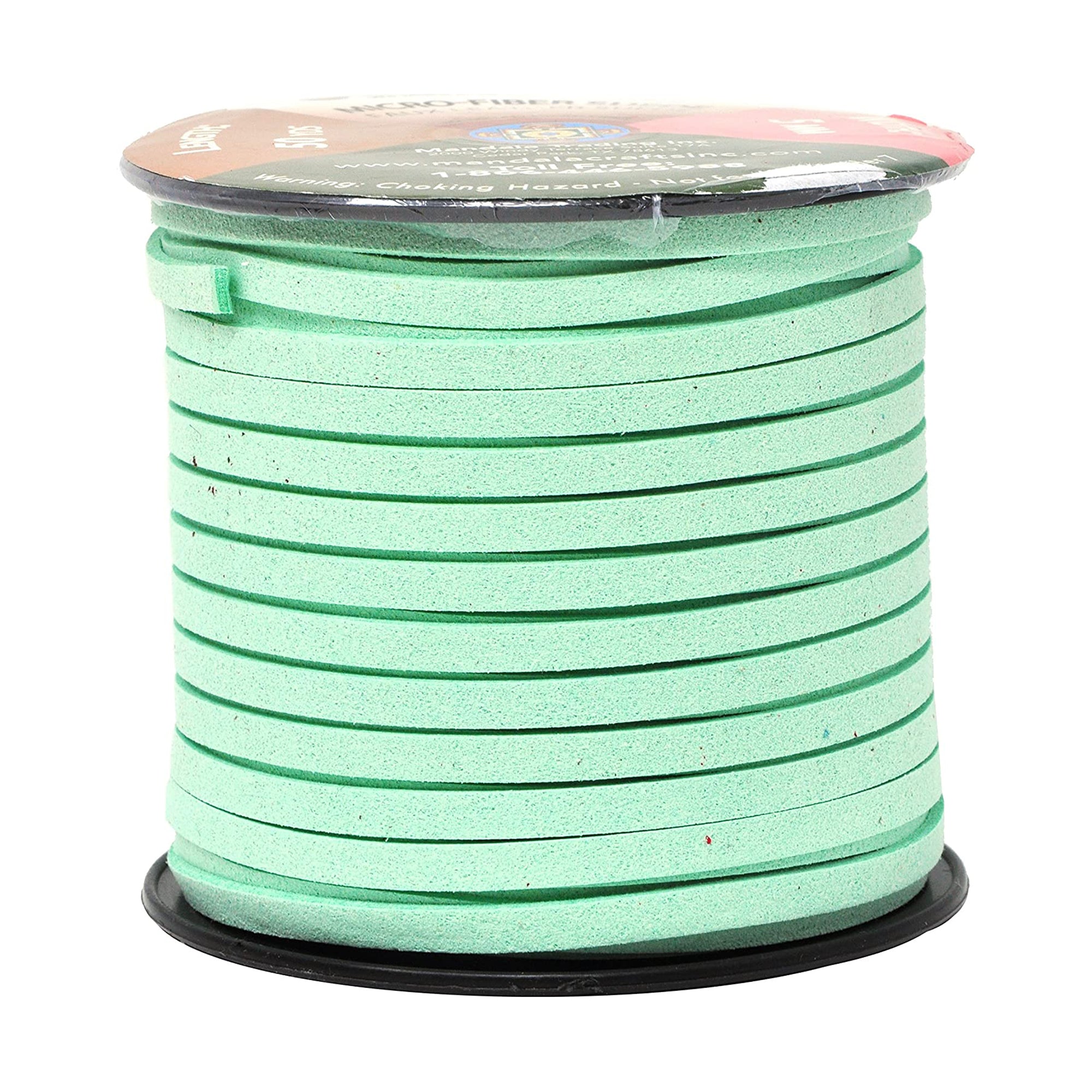 Mandala Crafts Faux Suede Cord - Flat Vegan Leather Cord for Jewelry Making Beading - Micro Fiber Leather String Cord Leather Lace for Leather Lacing Necklace Bracelet 5MM 50 Yards