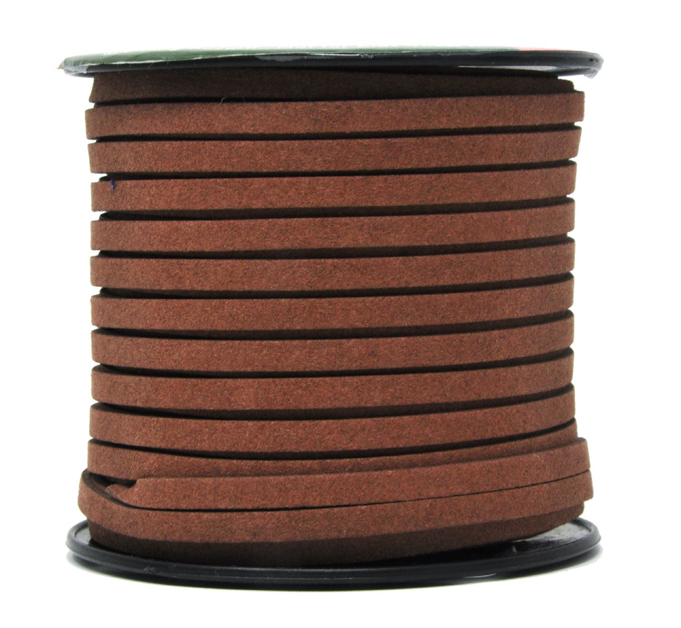 Mandala Crafts Faux Suede Cord - Flat Vegan Leather Cord for Jewelry Making Beading - Micro Fiber Leather String Cord Leather Lace for Leather Lacing Necklace Bracelet 5MM 50 Yards