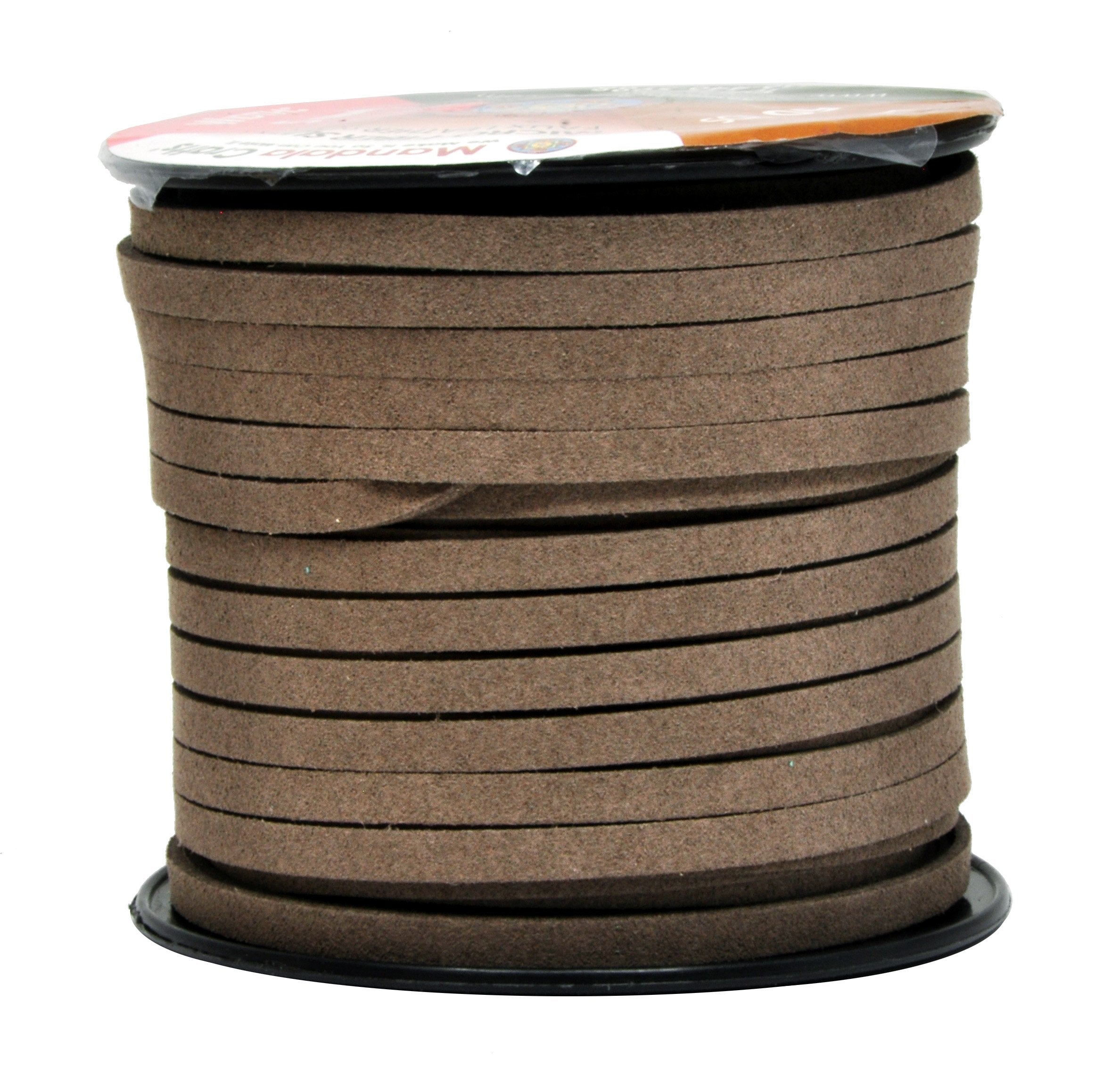 Mandala Crafts Faux Suede Cord - Flat Vegan Leather Cord for Jewelry Making Beading - Micro Fiber Leather String Cord Leather Lace for Leather Lacing Necklace Bracelet 5MM 50 Yards