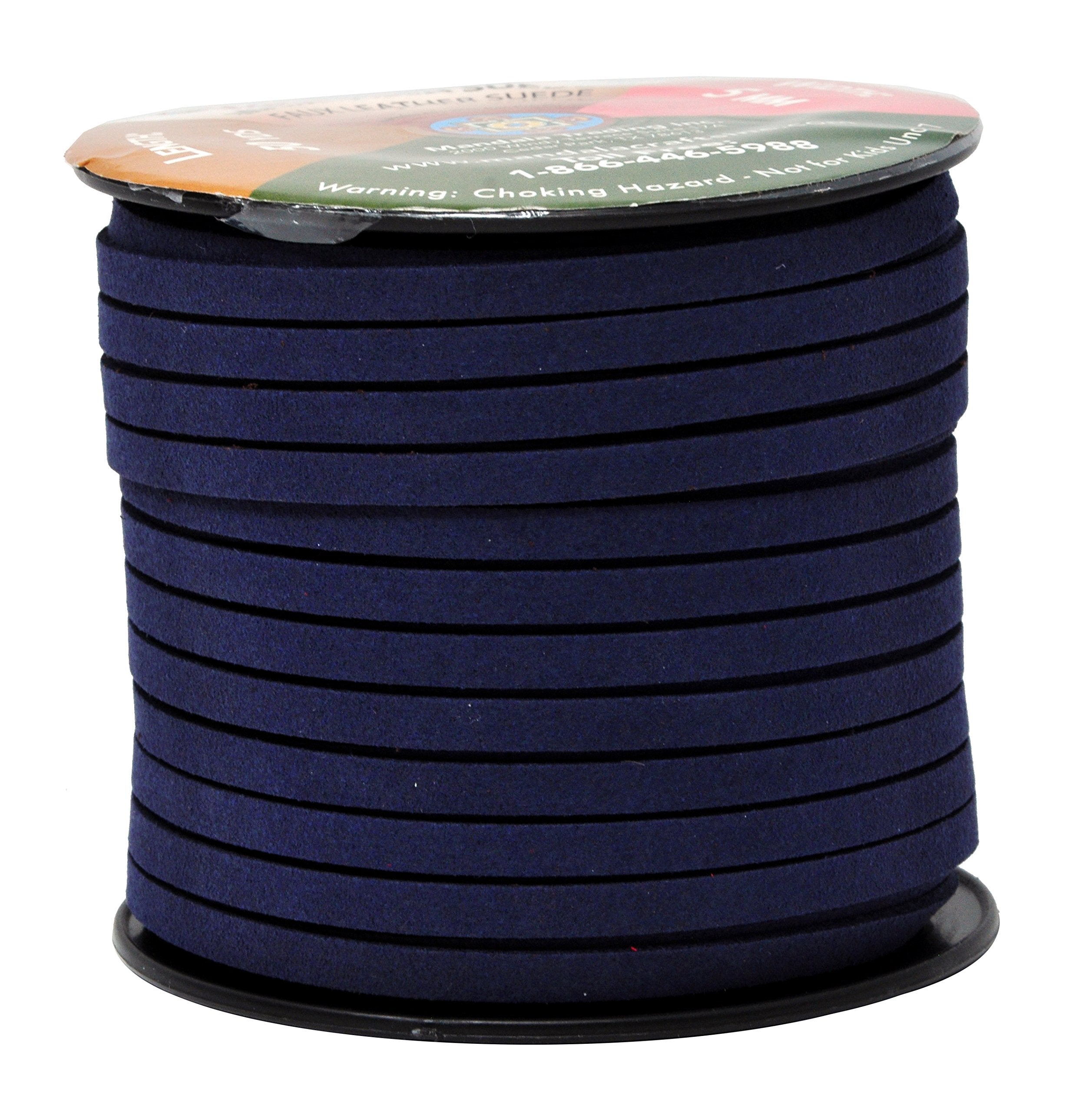 Mandala Crafts Faux Suede Cord - Flat Vegan Leather Cord for Jewelry Making Beading - Micro Fiber Leather String Cord Leather Lace for Leather Lacing Necklace Bracelet 5MM 50 Yards