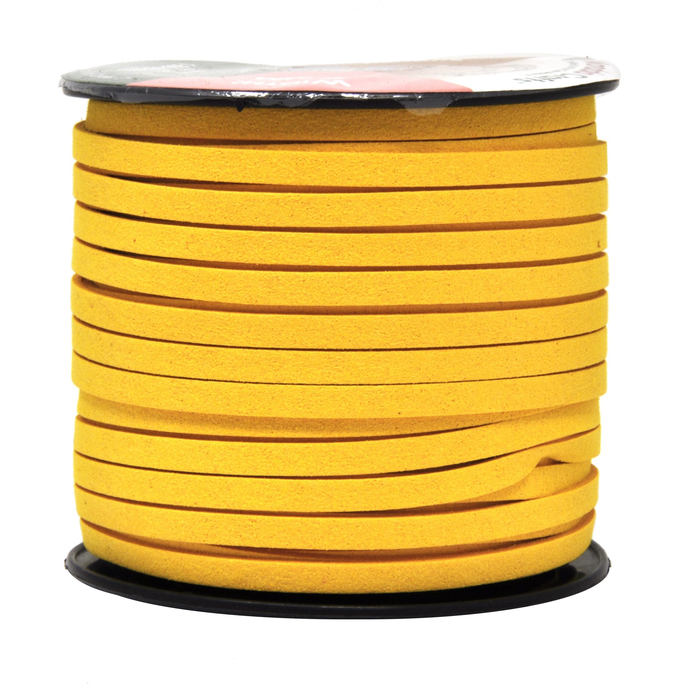 Mandala Crafts Faux Suede Cord - Flat Vegan Leather Cord for Jewelry Making Beading - Micro Fiber Leather String Cord Leather Lace for Leather Lacing Necklace Bracelet 5MM 50 Yards