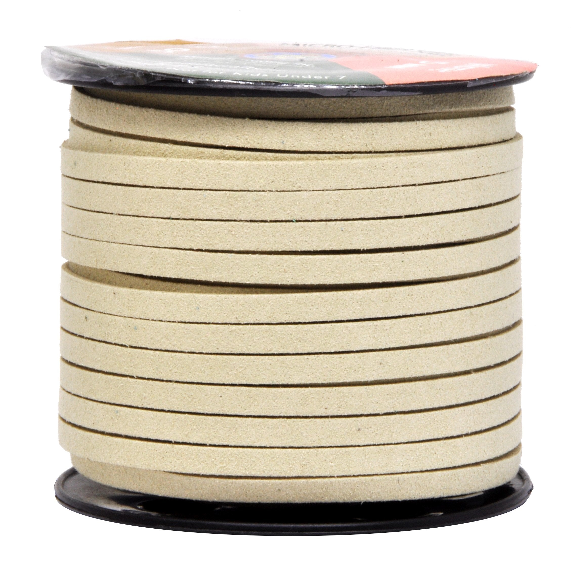 Mandala Crafts Faux Suede Cord - Flat Vegan Leather Cord for Jewelry Making Beading - Micro Fiber Leather String Cord Leather Lace for Leather Lacing Necklace Bracelet 5MM 50 Yards