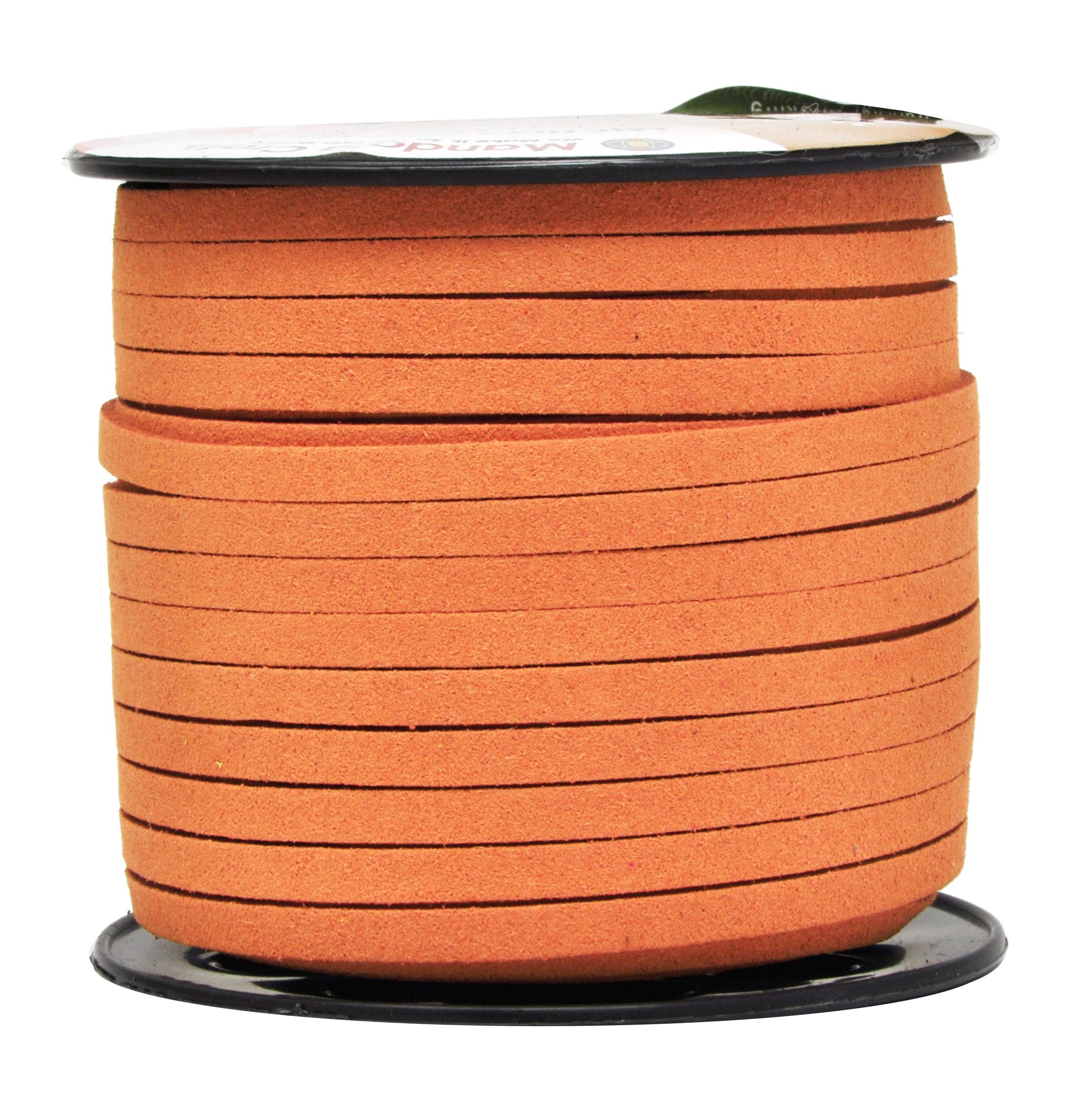 Mandala Crafts Faux Suede Cord - Flat Vegan Leather Cord for Jewelry Making Beading - Micro Fiber Leather String Cord Leather Lace for Leather Lacing Necklace Bracelet 5MM 50 Yards