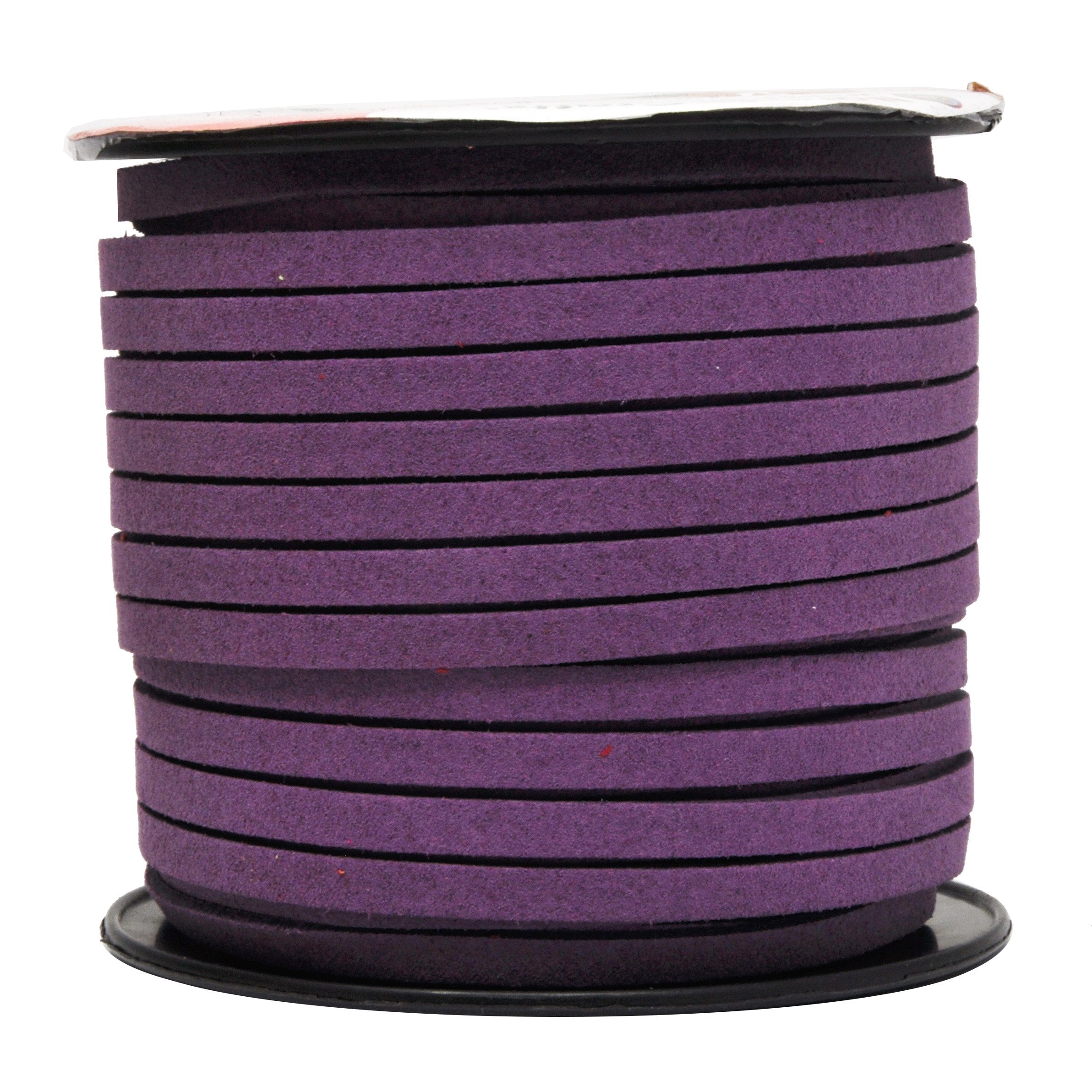 Mandala Crafts Faux Suede Cord - Flat Vegan Leather Cord for Jewelry Making Beading - Micro Fiber Leather String Cord Leather Lace for Leather Lacing Necklace Bracelet 5MM 50 Yards