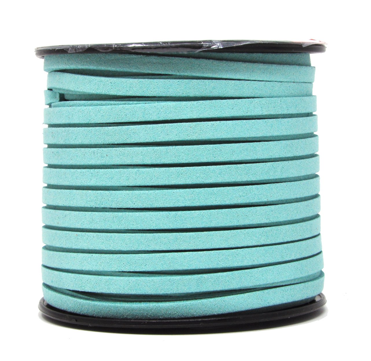 Mandala Crafts Faux Suede Cord - Flat Vegan Leather Cord for Jewelry Making Beading - Micro Fiber Leather String Cord Leather Lace for Leather Lacing Necklace Bracelet 5MM 50 Yards