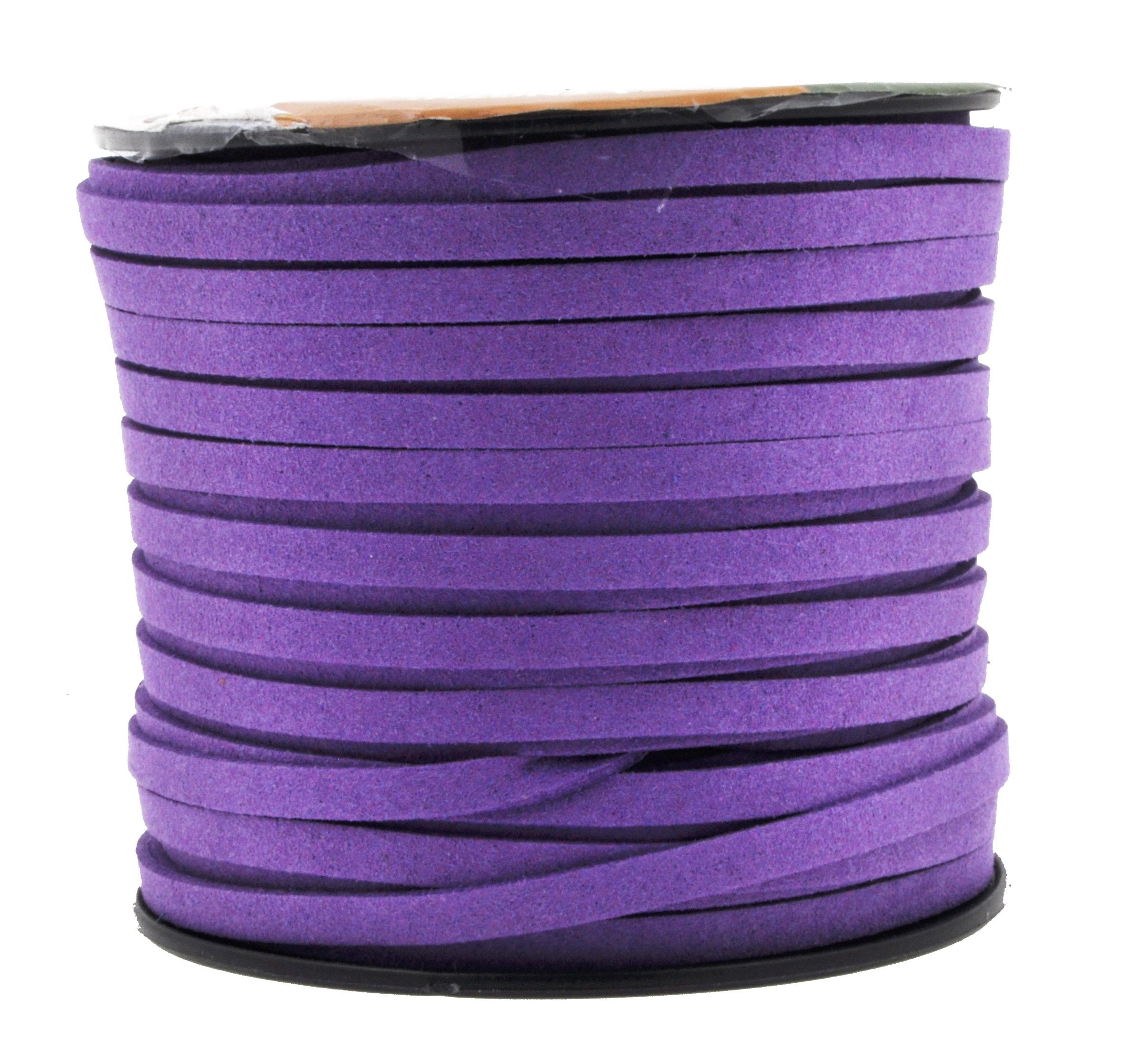 Mandala Crafts Faux Suede Cord - Flat Vegan Leather Cord for Jewelry Making Beading - Micro Fiber Leather String Cord Leather Lace for Leather Lacing Necklace Bracelet 5MM 50 Yards