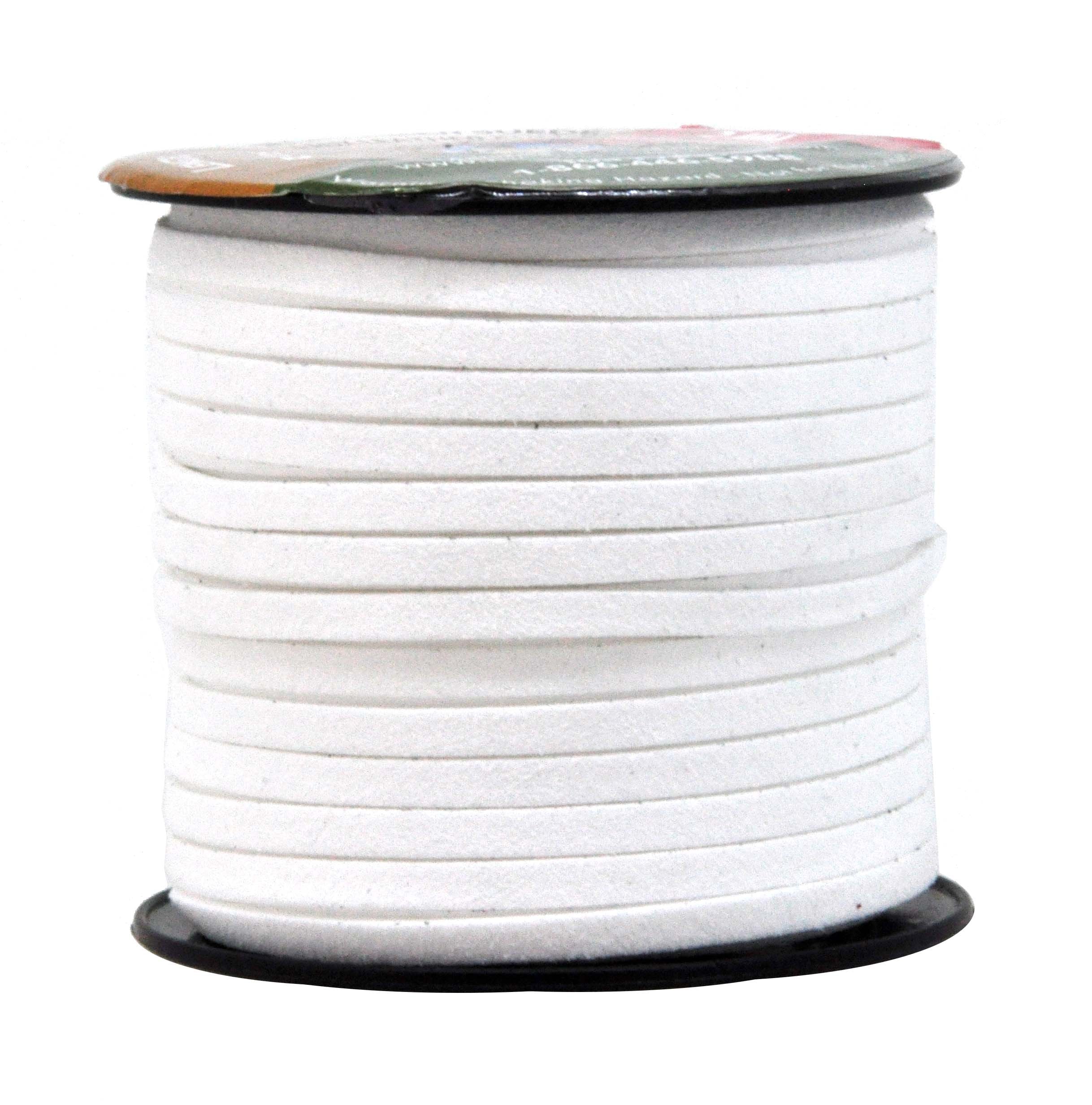 Mandala Crafts Faux Suede Cord - Flat Vegan Leather Cord for Jewelry Making Beading - Micro Fiber Leather String Cord Leather Lace for Leather Lacing Necklace Bracelet 5MM 50 Yards