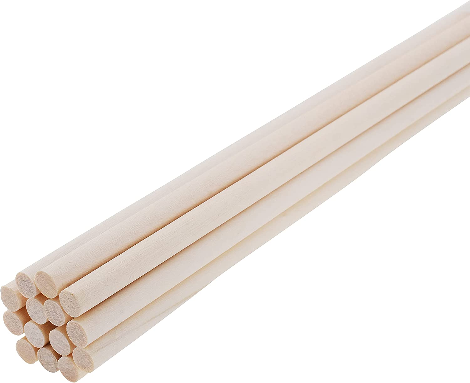 Mandala Crafts Birch Wooden Dowel Rods - Round Wood Sticks for Crafts Macrame - Natural Unfinished Wood Dowels for Cake Dowels for Tiered Cakes