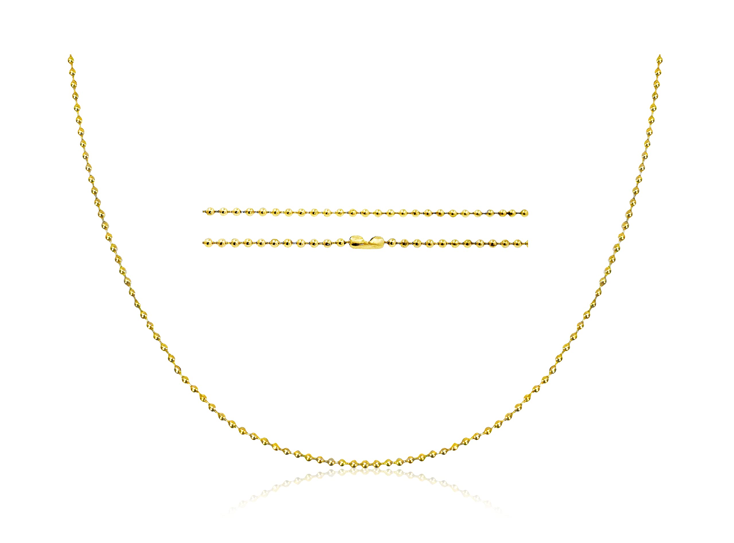 Stainless Steel Ball Chain Necklace Dog Tag Chain Necklace Mens Bead Chain for Military Brag Tags or Jewelry Making Pack of 20