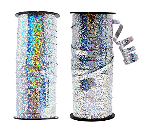 5mm 200 YDs Metallic Curling Ribbon for Gift Wrapping Metallic Ribbon for Balloon String Party Holiday Decorations Shiny Crimped Curly Ribbon