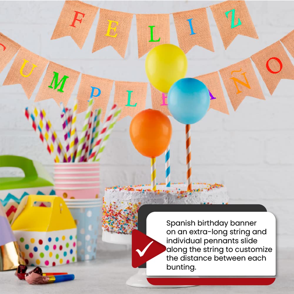Mandala Crafts Feliz Cumpleanos Banner for Spanish Birthday Decorations - Feliz Cumpleanos Fiesta Mexican Birthday Banner for Mexican Happy Birthday Decorations Party Backdrop
