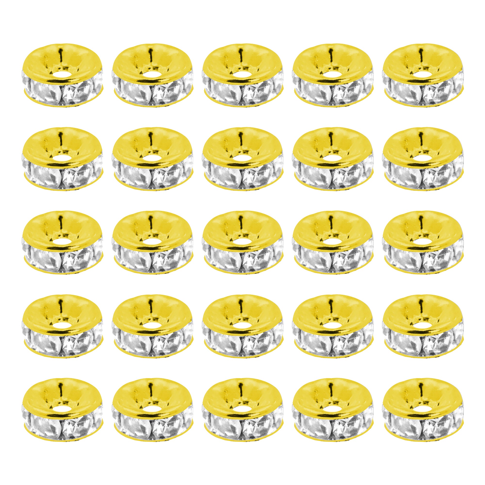 Mandala Crafts Rondelle Spacer Beads for Jewelry Making Faceted Rhinestone Beads Crystal Rondelle Beads for Jewelry Making Bracelet Necklace