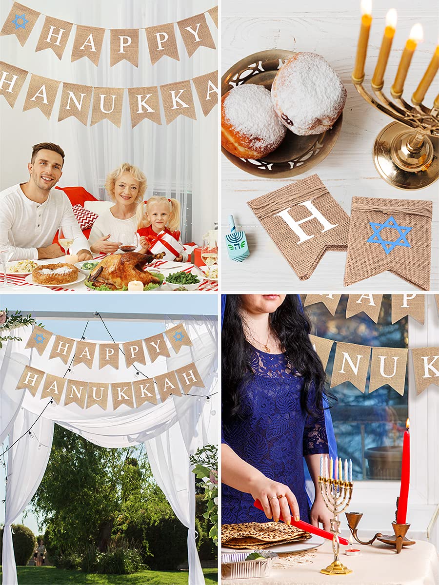 Happy Hanukkah Banner for Hanukkah Decorations Outdoor Indoor Decor Chanukah Banner for Chanukah Decoration