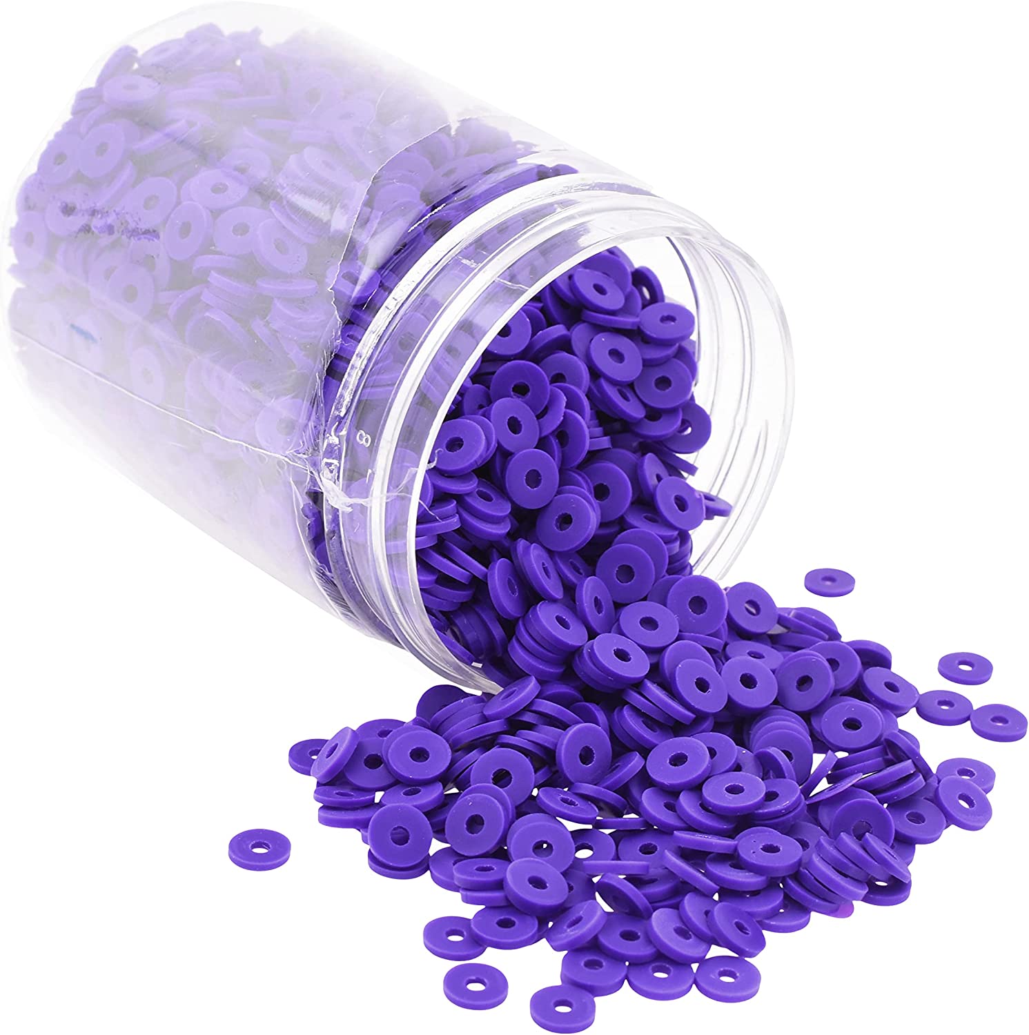 Flat Round Polymer Clay Beads for Jewelry Making Clay Heishi Beads Flat Beads - Disc Beads for Spacer Necklace Bracelet Earrings 4mm 6mm 8mm