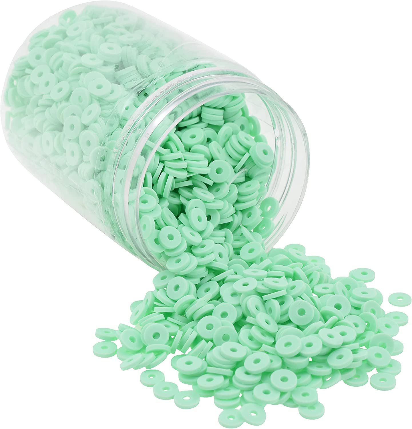 Flat Round Polymer Clay Beads for Jewelry Making Clay Heishi Beads Flat Beads - Disc Beads for Spacer Necklace Bracelet Earrings 4mm 6mm 8mm