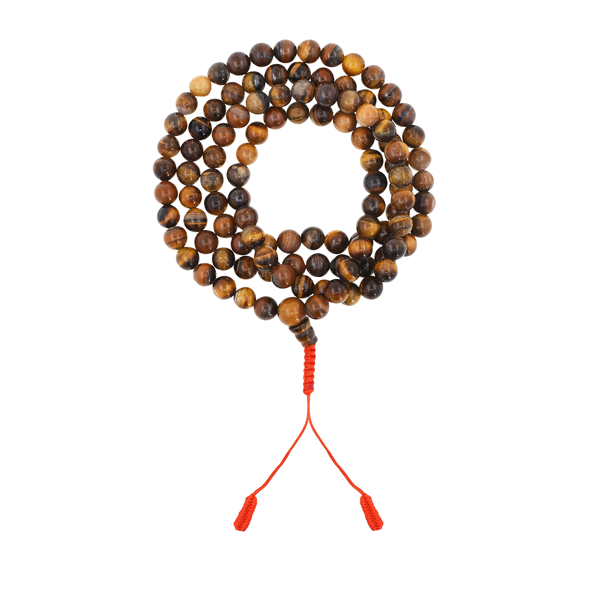 Mudra Crafts Buddhist Prayer Beads Tiger Eye Mala Beads 108 Necklace Bracelet - Tiger Eye Prayer Beads for Men Women - Tibetan Mala Beads for Yoga Meditation
