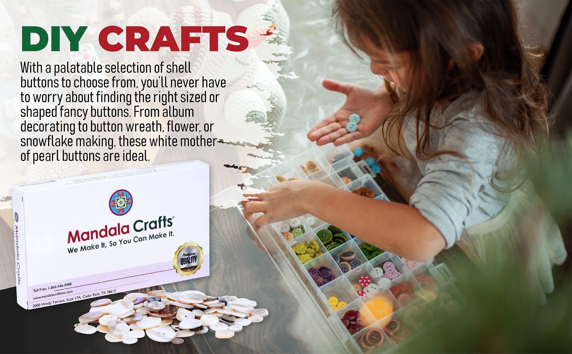 Natural Shell Buttons for Crafts Bulk Mother of Pearl Buttons for Sewing Mixed Seashell Buttons 0.66 LB 300 Grams 650 PCs