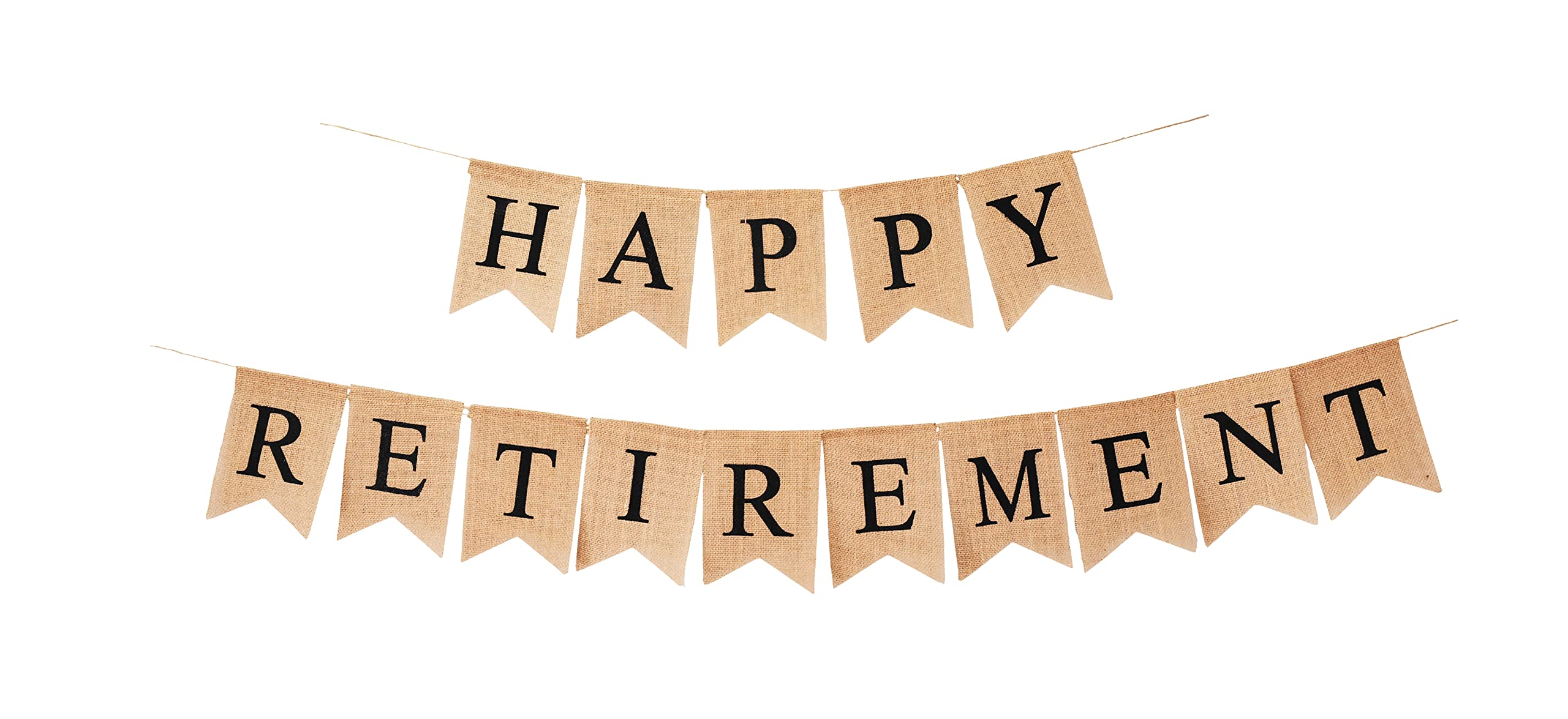 Mandala Crafts Burlap Happy Retirement Banner Happy Retirement Decorations for Women Men - Happy Retirement Sign Bunting Garland for Happy Retirement Party Decorations