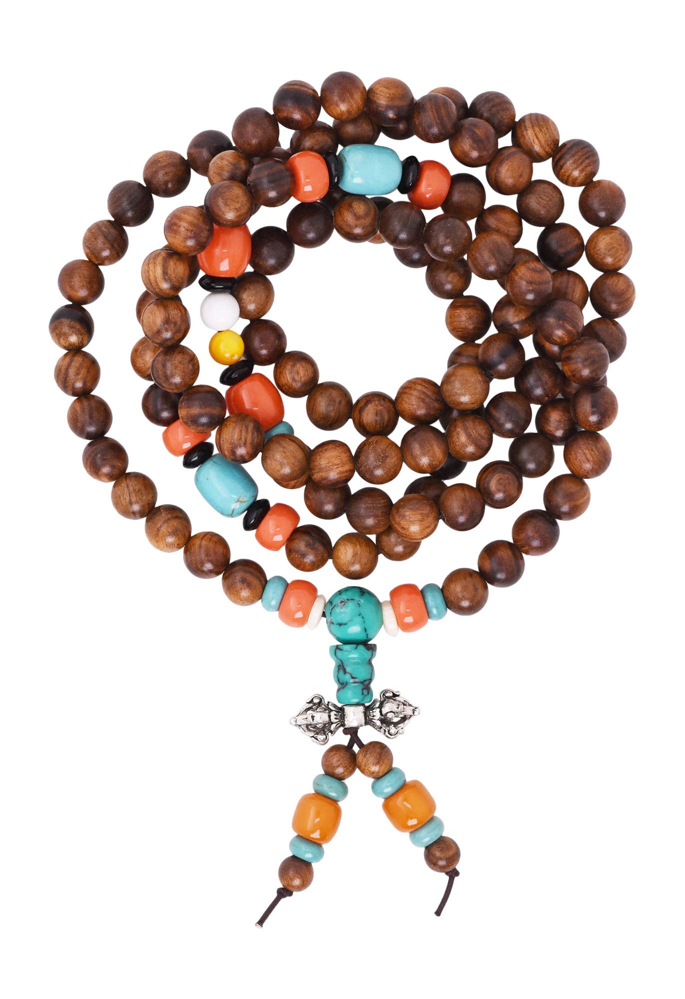 Mandala Crafts Wood Mala Beads Necklace – Japa Mala Beads 108 Necklace – 108 Mala Beads Bracelet Mala Prayer Beads Necklace for Men Women Mala Meditation Beads