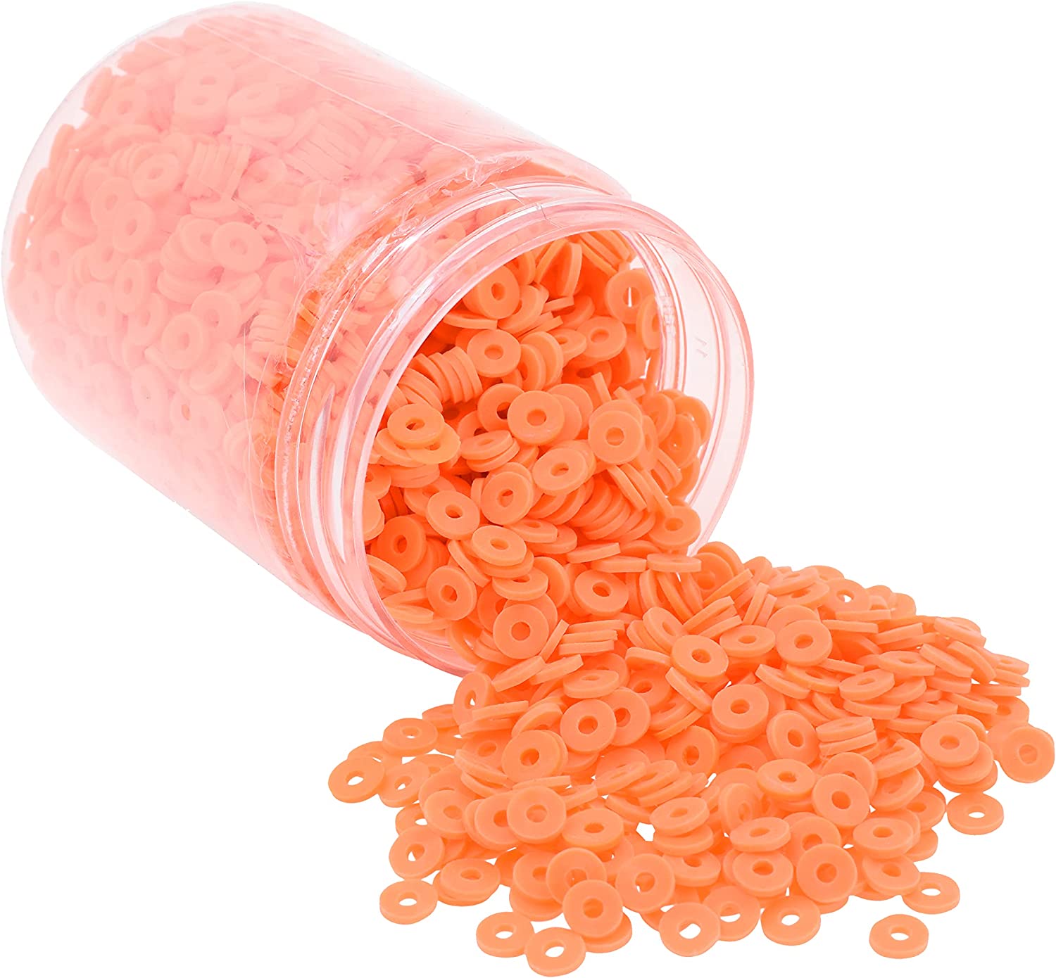 Flat Round Polymer Clay Beads for Jewelry Making Clay Heishi Beads Flat Beads - Disc Beads for Spacer Necklace Bracelet Earrings 4mm 6mm 8mm